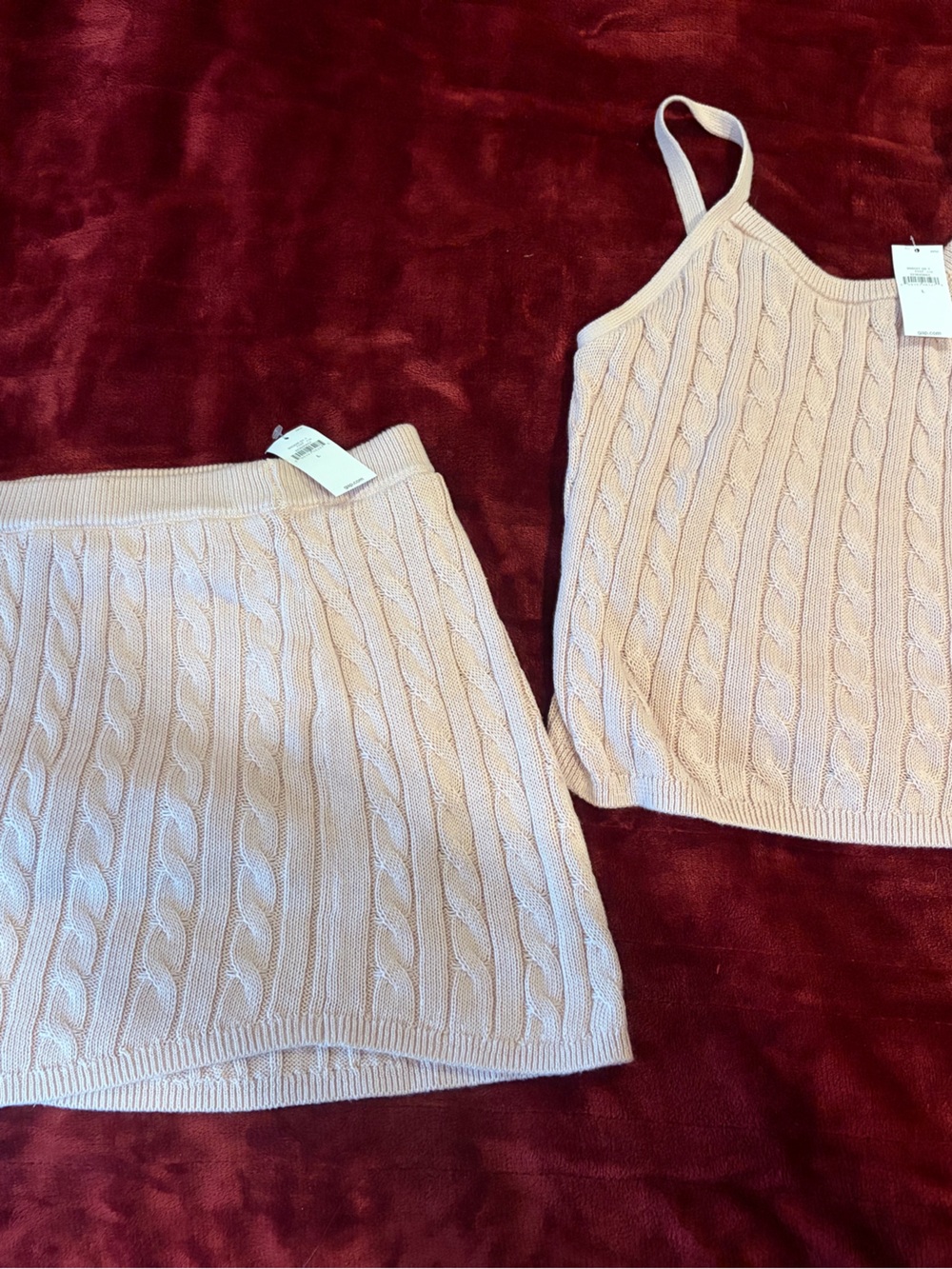 Gap Cable Knit Pink  Skirt and Tank set- Big Girls